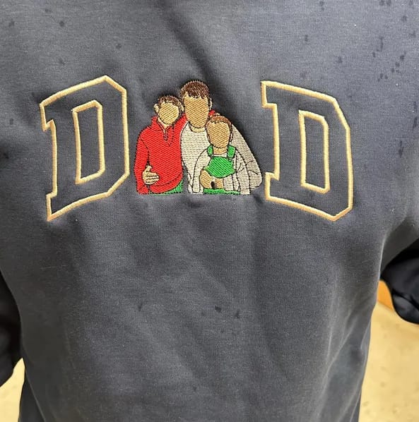 Customer photo review of Custom Photo Embroidered Sweatshirt for DAD