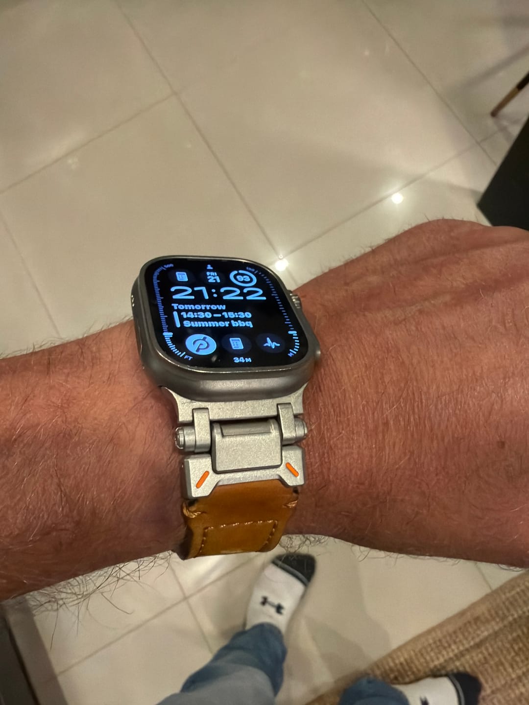 Customer photo review of Explorer Leather Strap  for Apple Watch Ultra