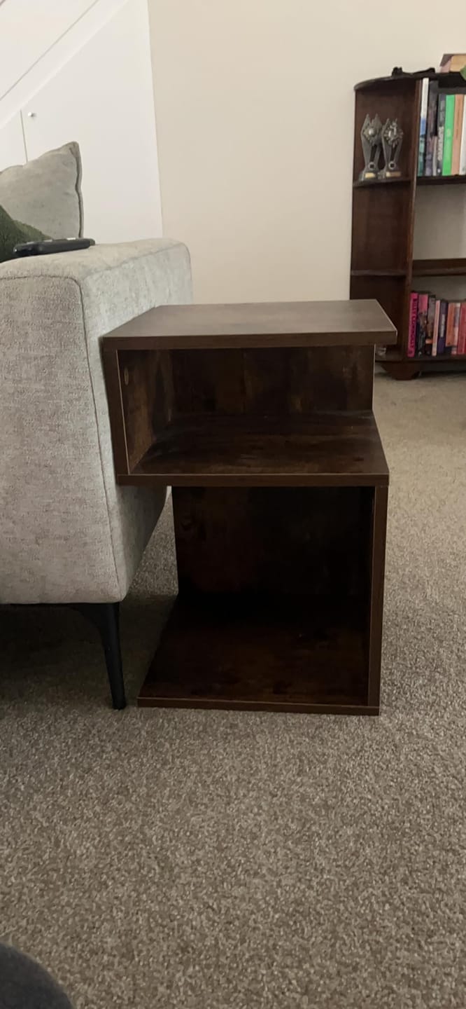 Customer photo review of S Shape Bedside Tables with Shelf