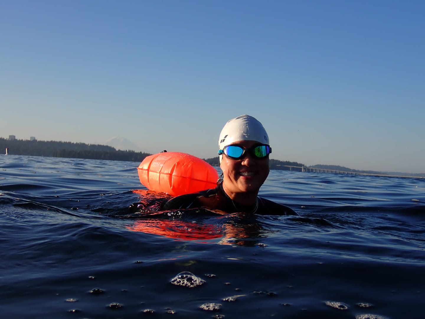 Customer photo review of NanoClear™ Flex Swim Goggles Blue Mirror - (Black)