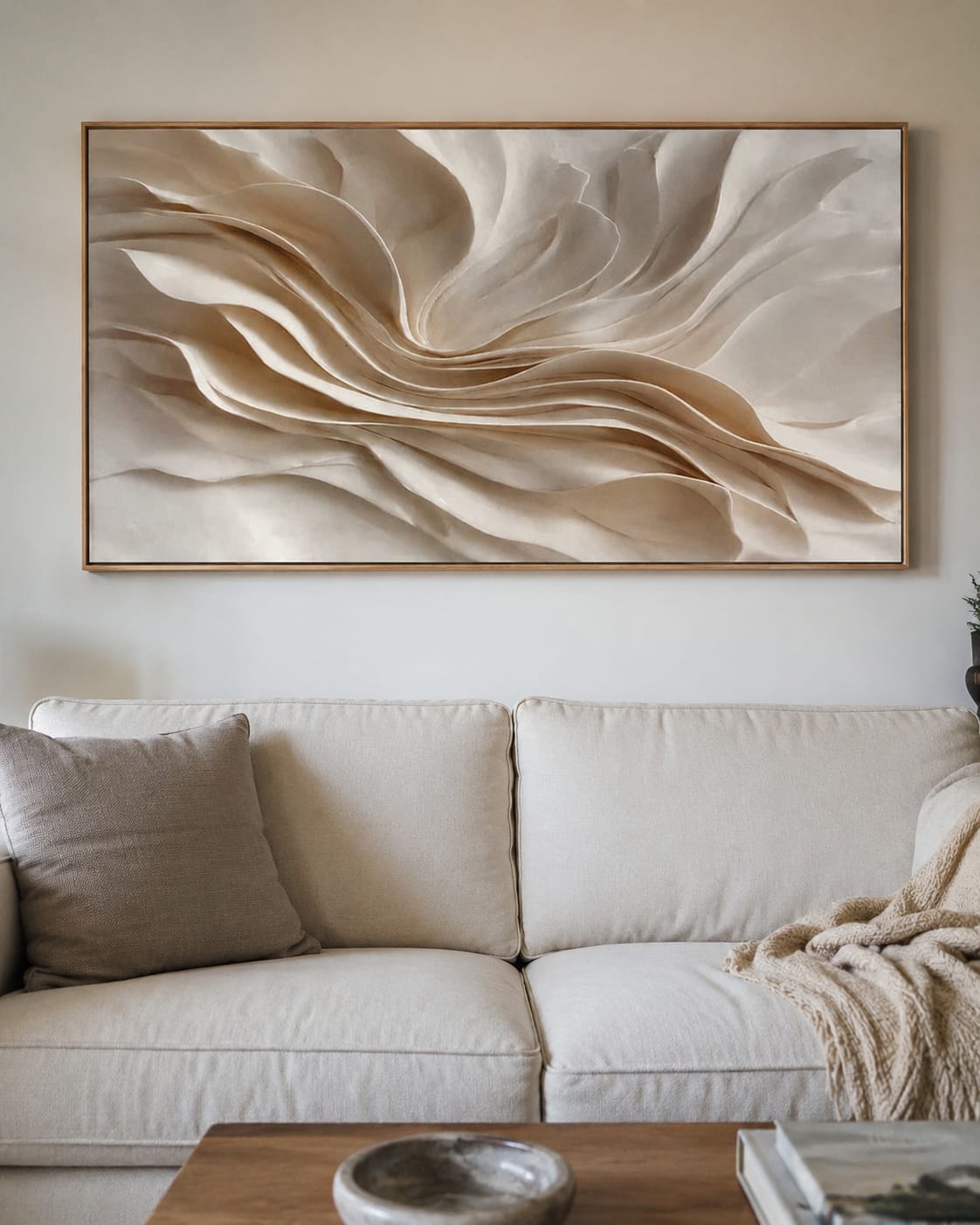 Customer photo review of Ivory Drift-Textured Abstract Painting