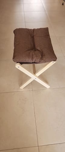 Customer photo review of Wood Shoe Stool - Solid Square Entryway Stool