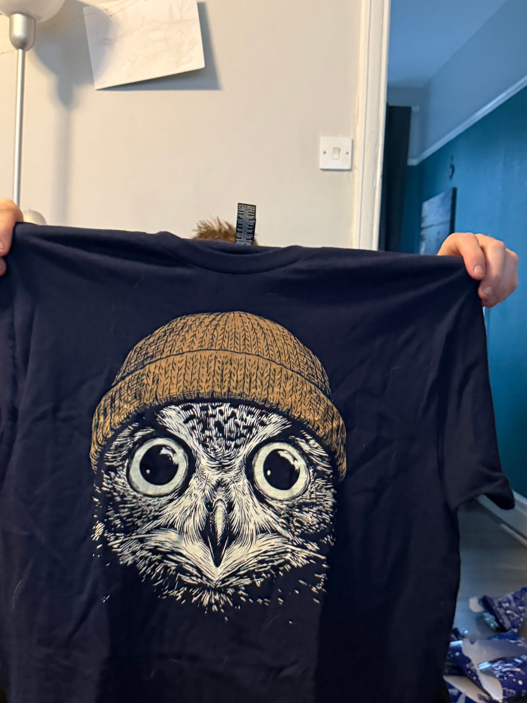 Customer photo review of Beanie Owl 6 T-Shirt