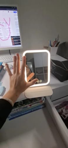 Customer photo review of LED Makeup Mirror – Dimmable Folding Vanity Mirror
