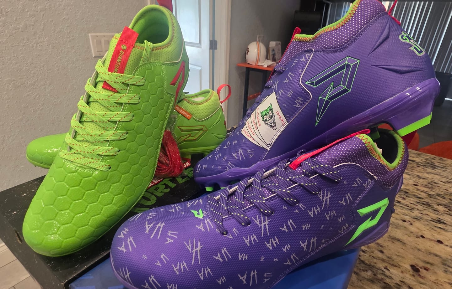 Customer photo review of Ninja Turtles: Raphael Football Cleats – Quantum Speed 2.0 by Phenom Elite
