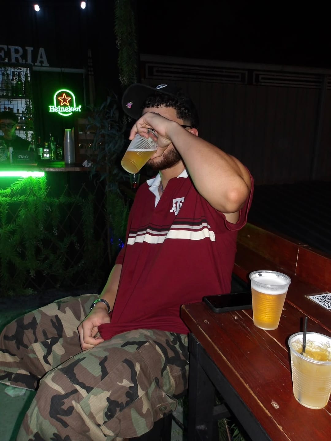 Customer photo review of Oversized Camo Cargo Longline Shorts | Inflation Streetwear