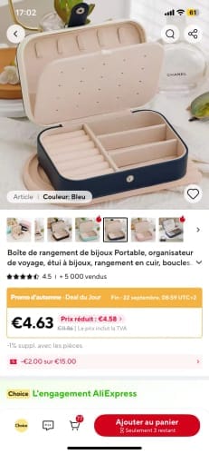 Customer photo review of Mini Jewelry Box – Velvet Lined Travel Case for Rings & Earrings