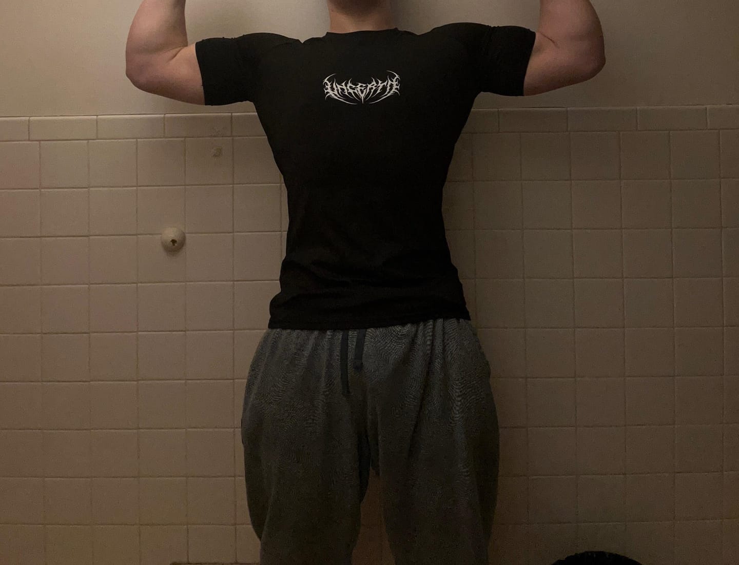 Customer photo review of UC046 Void Compression Tee - Black/Purple