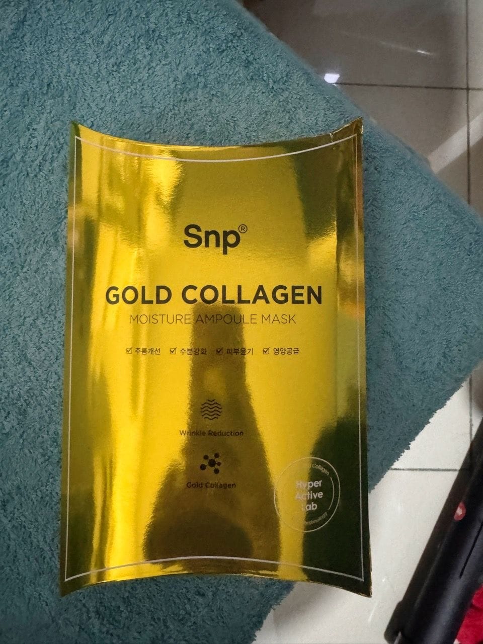 Customer photo review of SNP Gold Collagen Ampoule Mask 10pcs