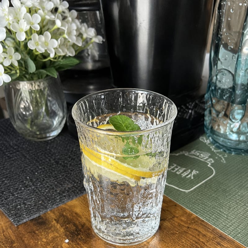 Customer photo review of Takumi Tree Pattern Glass Water Cup Set