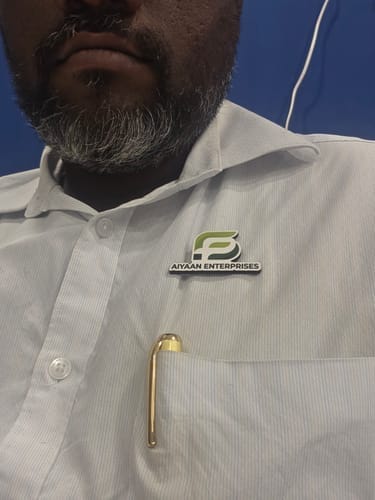 Customer photo review of Customized Magnetic Badge | Wear Your Brand
