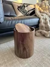 Customer photo review of Plastic Wastebasket – Retro High-Capacity Waterproof Trash Can