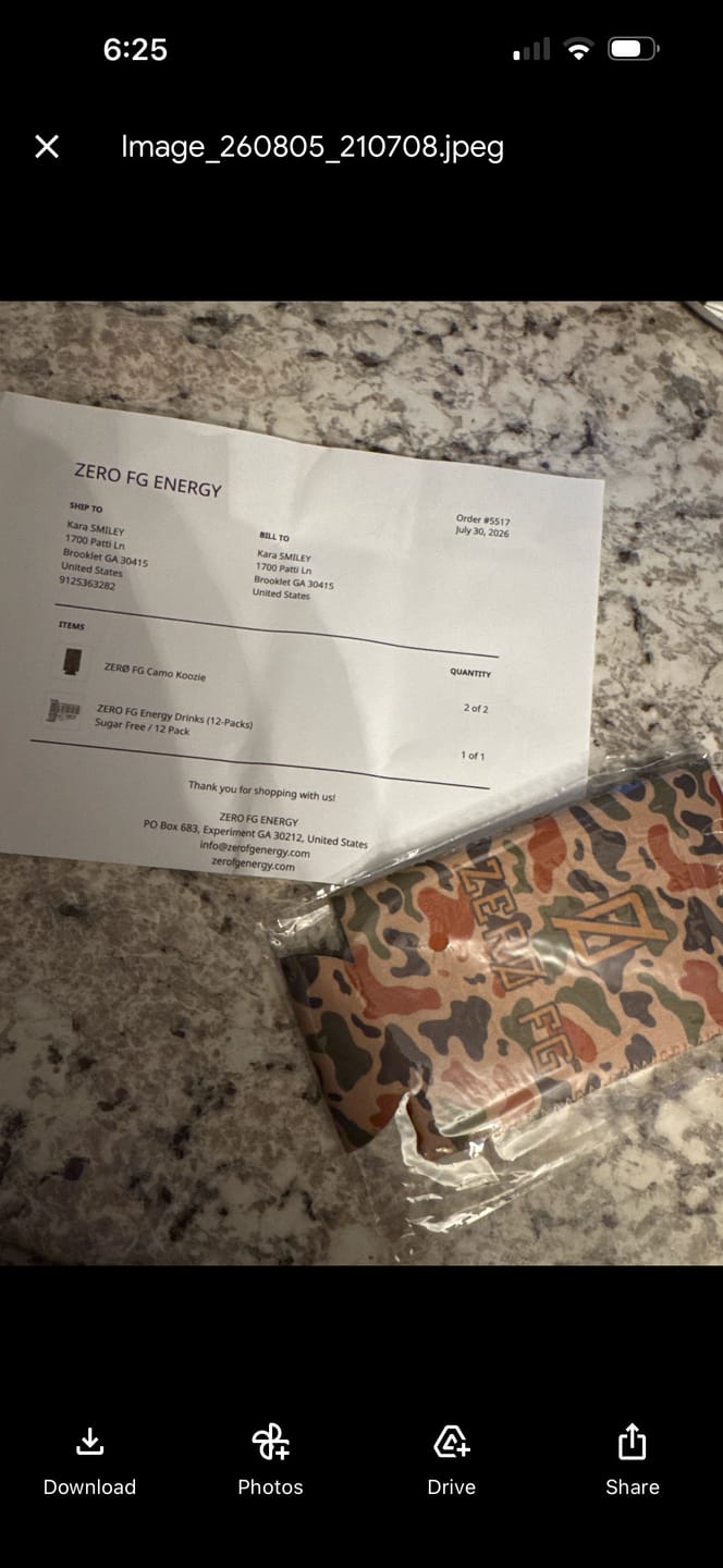 Customer photo review of ZERØ FG Camo Koozie