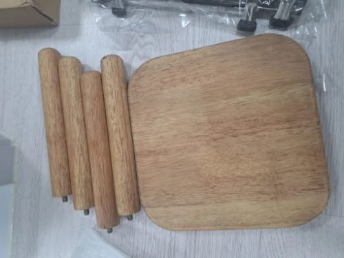 Customer photo review of Walnut Shoe Stool - All Solid Wood Entryway Seat