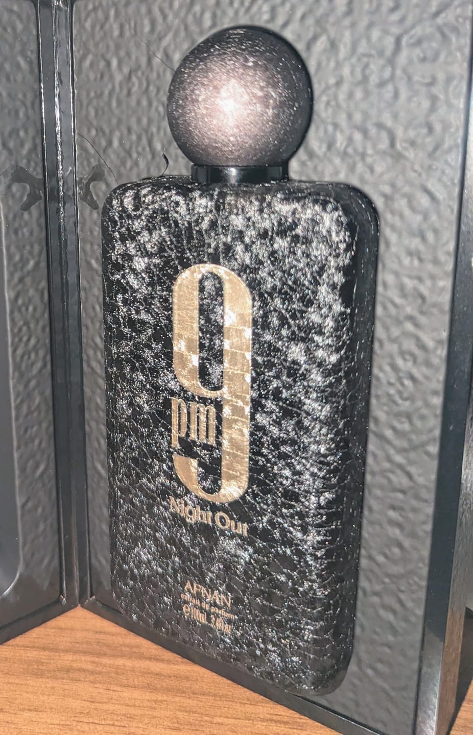 Customer photo review of Afnan 9PM Night Out Extrait de Parfum 3.4 oz (100 ml)