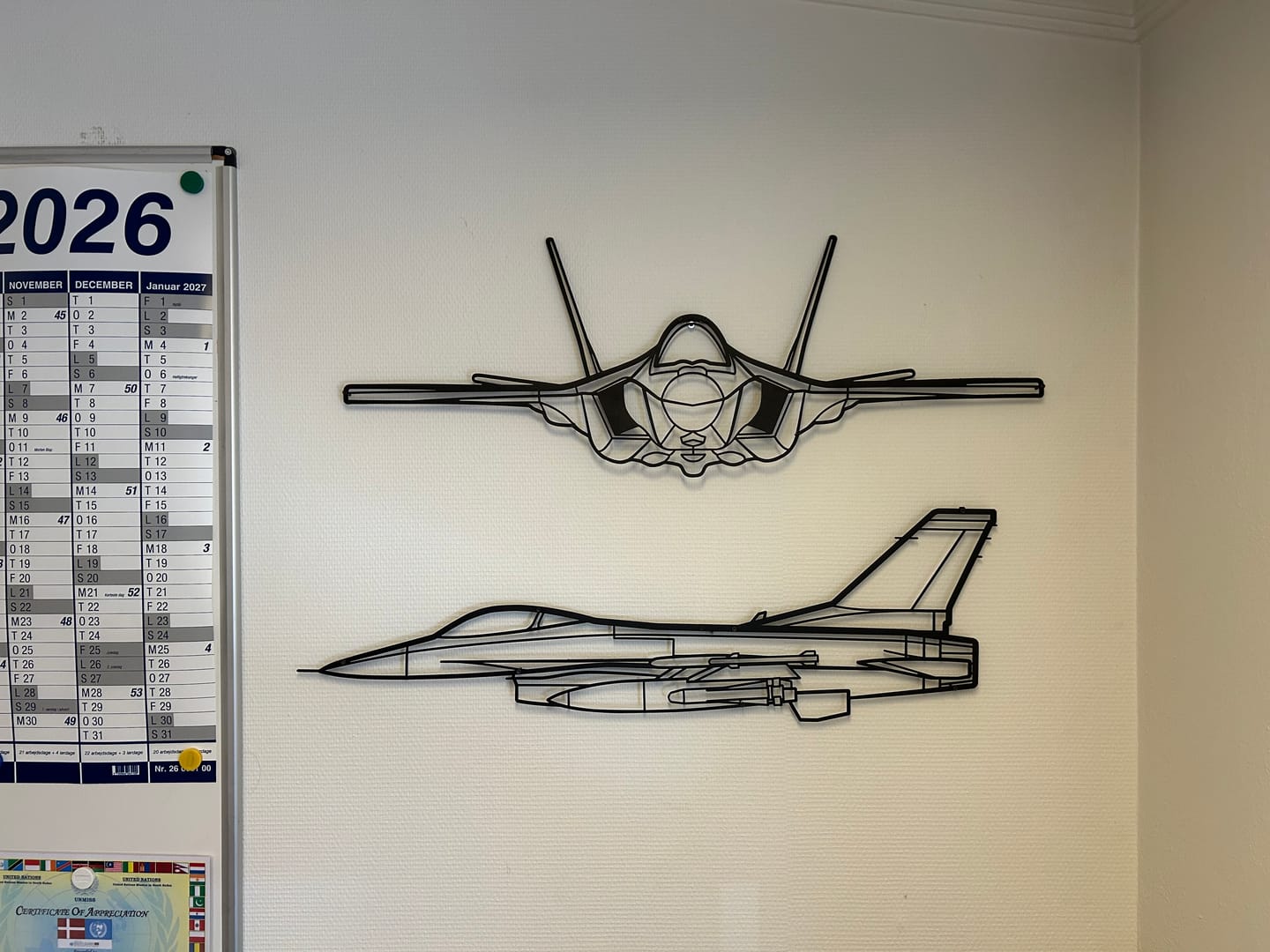 Customer photo review of F-35A Lightning ll Front Silhouette Metal Wall Art