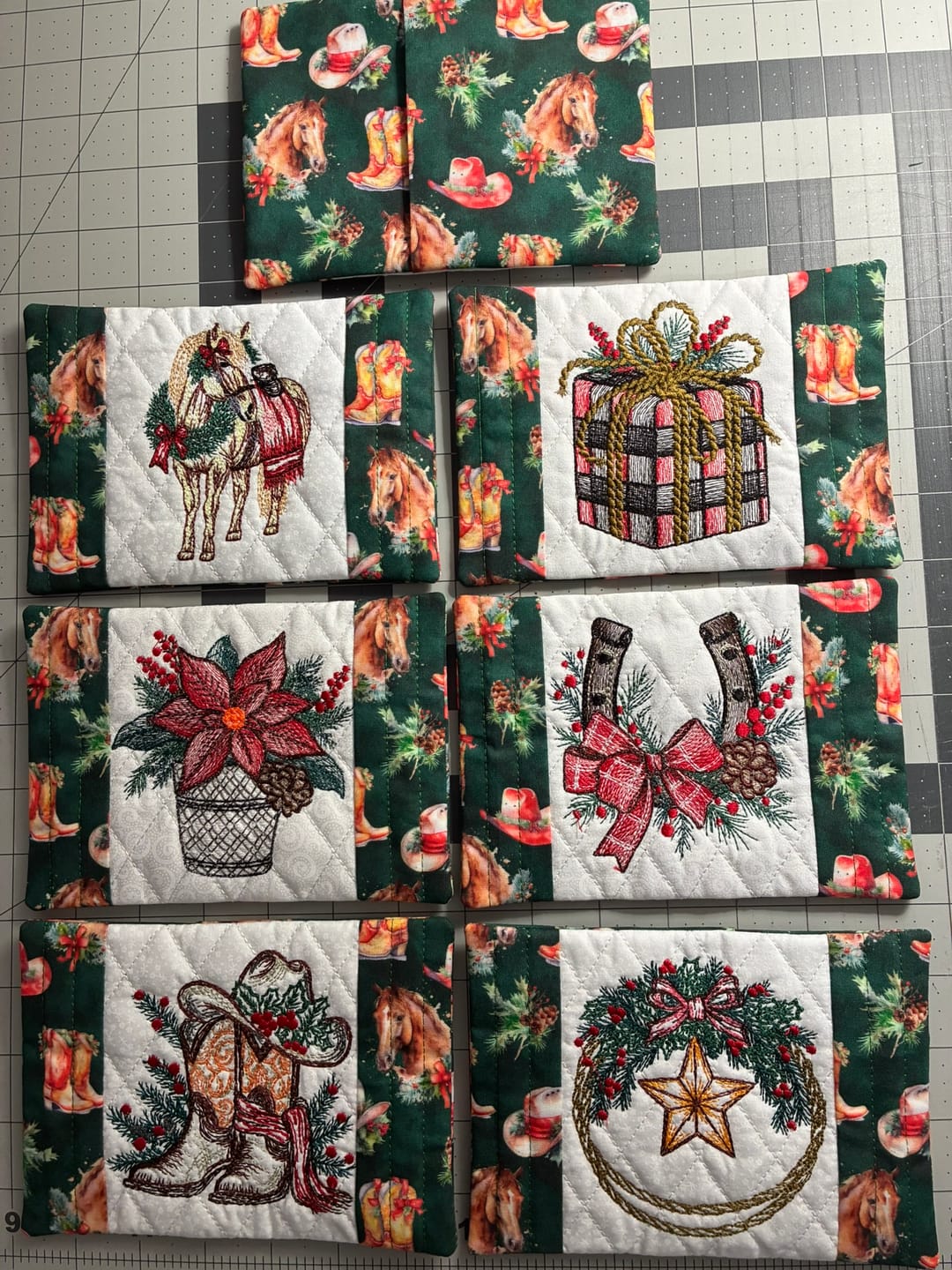 Customer photo review of A Western Horse Christmas Fabric