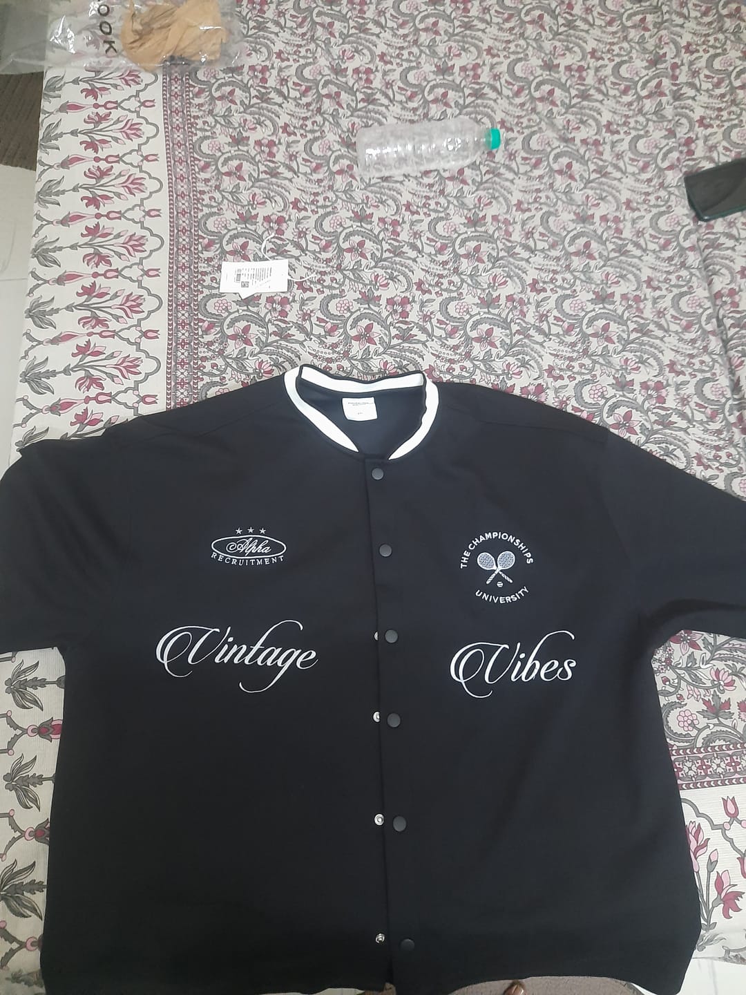 Customer photo review of Black Embroidered Knit Shirt