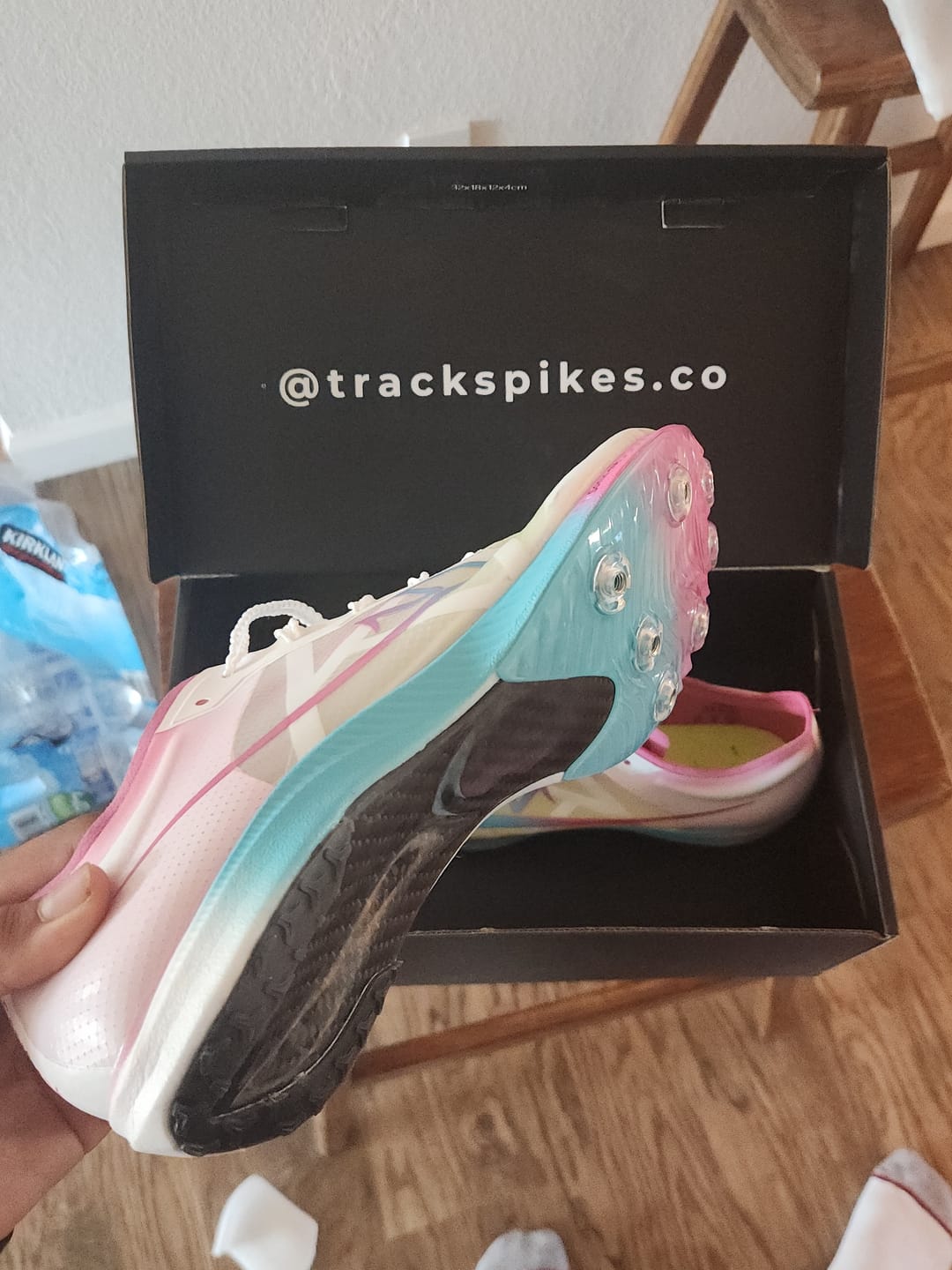 Customer photo review of Sonic Carbon Distance Track Spikes