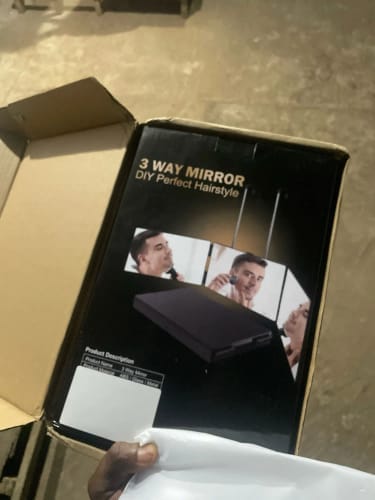 Customer photo review of Trifold Makeup Mirror – 360° Adjustable Travel Vanity Mirror