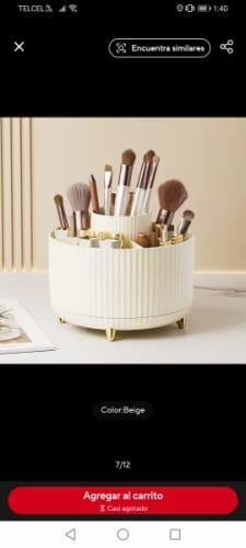 Customer photo review of Rotating Makeup Storage – 360° Desktop Cosmetic Organizer