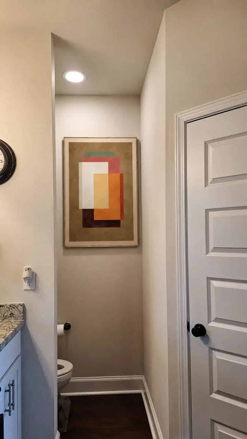 Customer photo review of Gilded Earth Stack Abstract Wall Art
