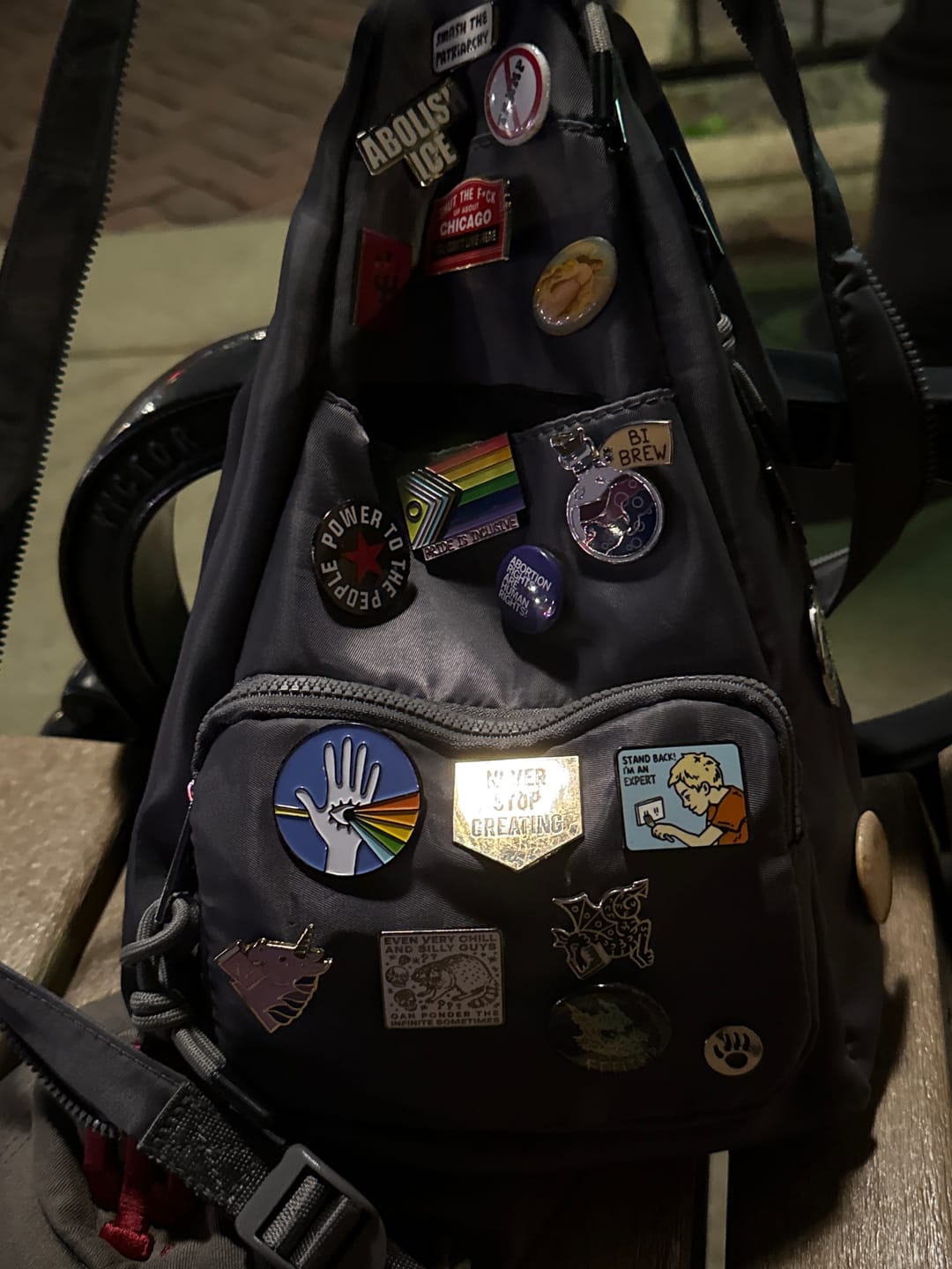 Customer photo review of SPORTY CONVERTIBLE BACKPACK/SLING DARK GRAY