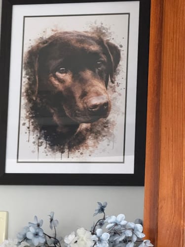 Customer photo review of Personalised Poster - Watercolour Realistic Portrait
