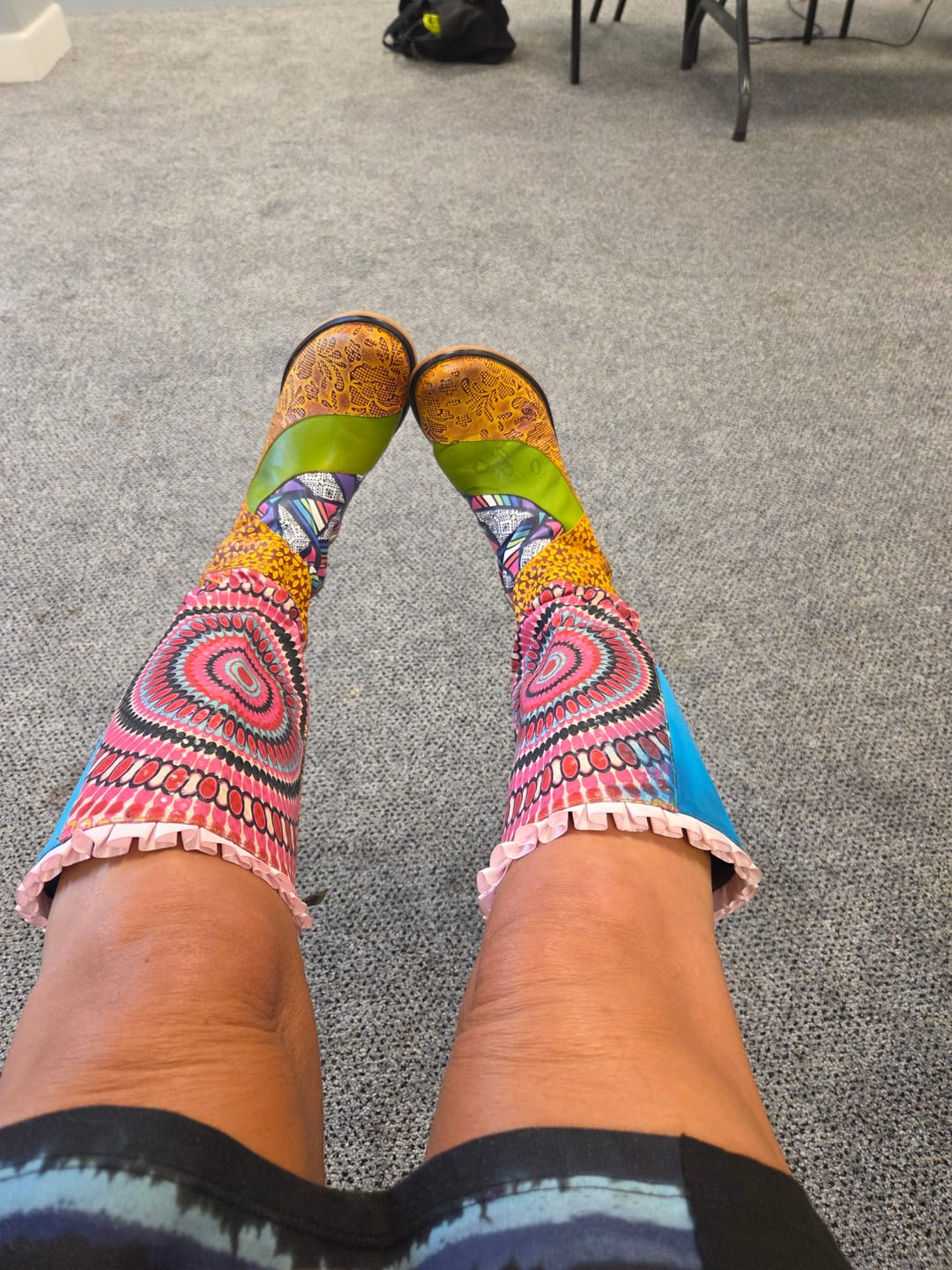 Customer photo review of Casual Retro Leather Boots Knee High Boots