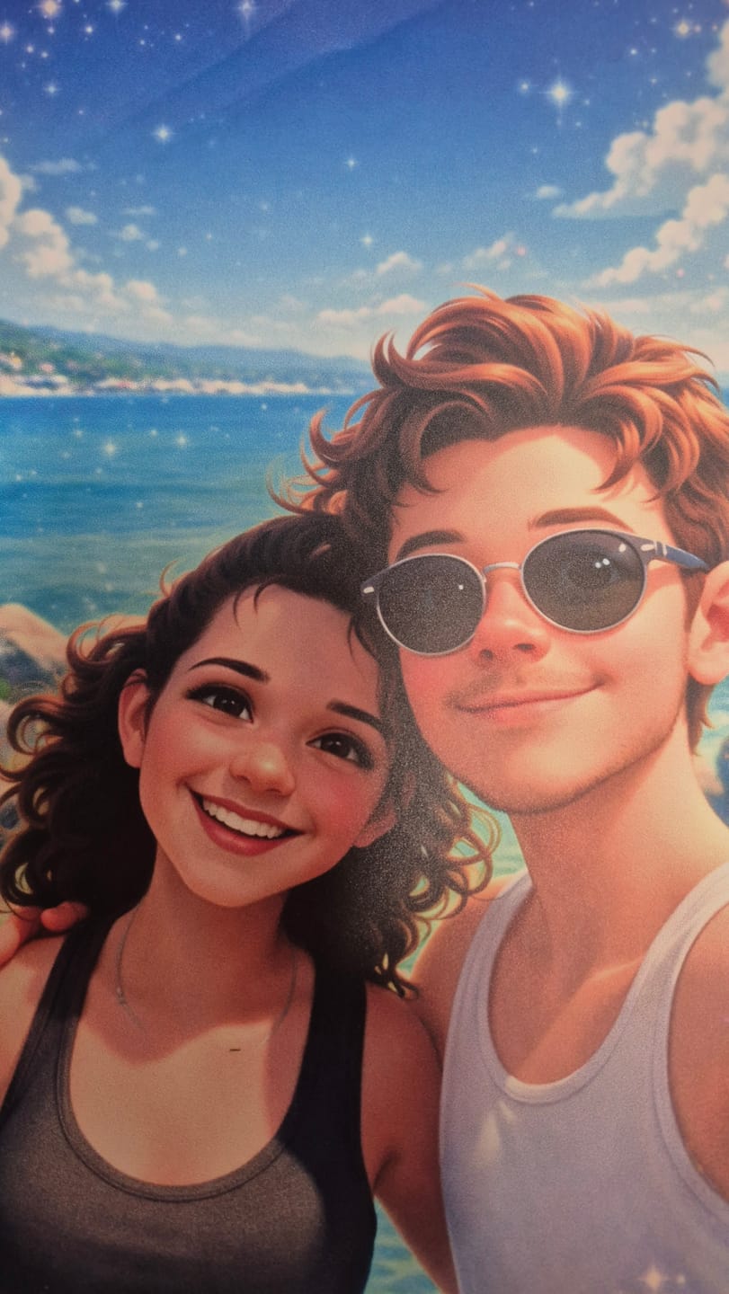 Customer photo review of Cartoon Love - Affiche personnalisée avec effet cartoon 3D au style bande dessinée