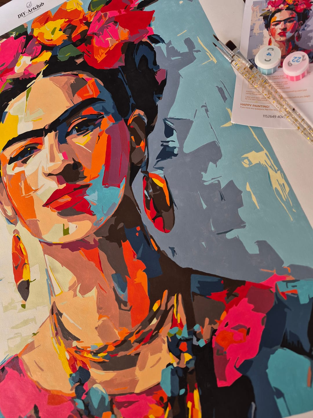 Customer photo review of Expressive Frida | Paint by Number