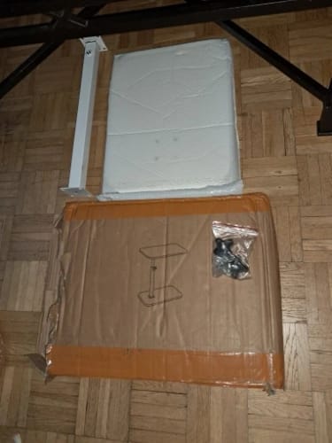Customer photo review of C-Shaped Side Table – Height Adjustable Sofa Laptop Table