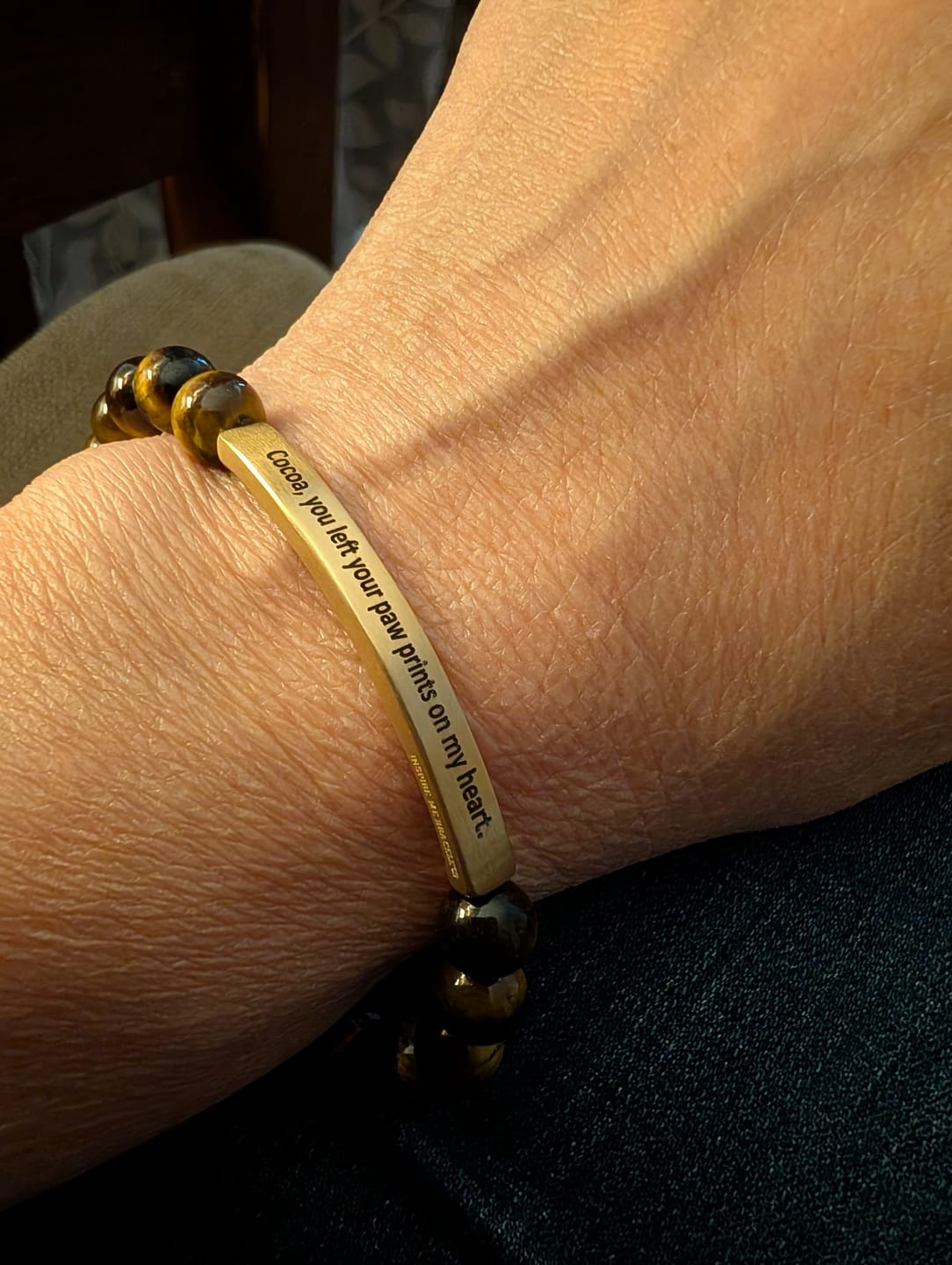 Customer photo review of Tiger Eye Custom Bracelet