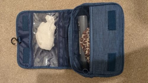 Customer photo review of Men's Toiletry Bag – Waterproof Hanging Travel Wash Pouch