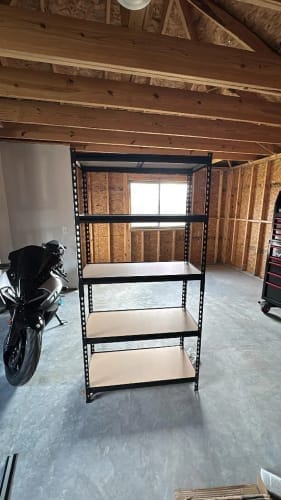 Customer photo review of Garage Shelving - Heavy-Duty Adjustable Storage Shelves