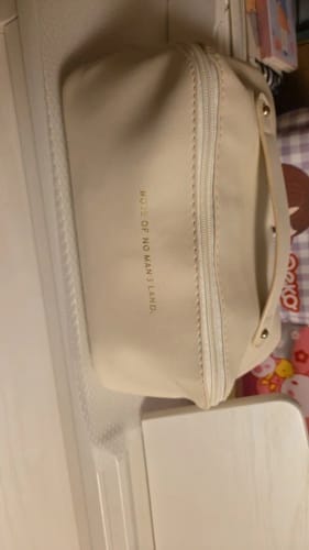 Customer photo review of Leather Makeup Bag – Large Travel Toiletry Organizer