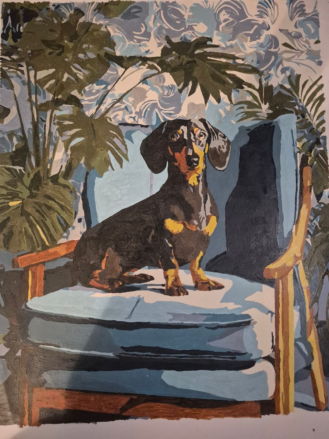 Customer photo review of A posing Dachshund | Paint by Number