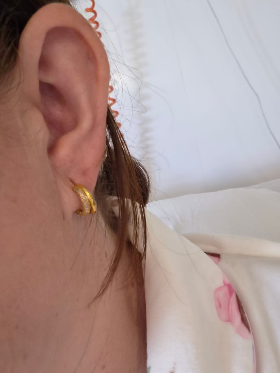 Customer photo review of Duo Layered Hoops Gold