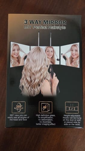Customer photo review of Trifold Makeup Mirror – 360° Adjustable Travel Vanity Mirror