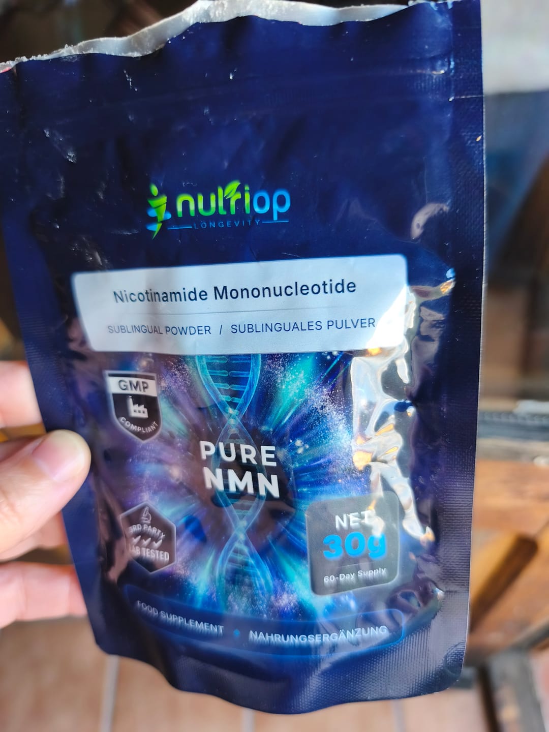 Customer photo review of Nutriop® Pure NMN Sublingual Powder - Direct NAD+ Precursor (30g)