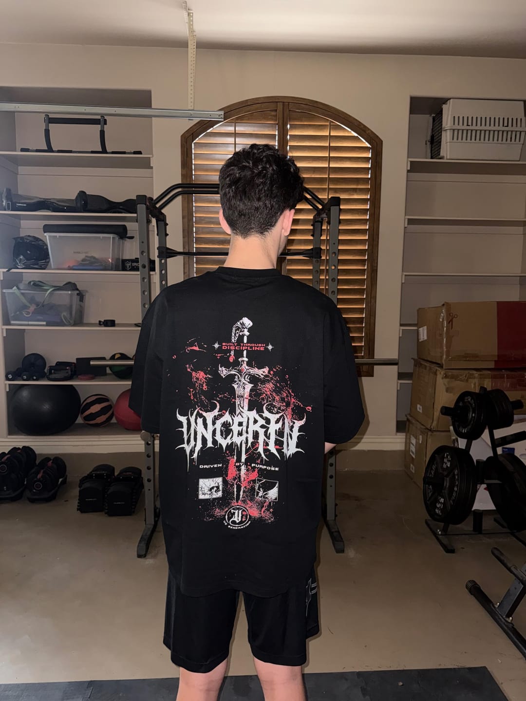 Customer photo review of UC046 Void Compression Tee - Black/Blue