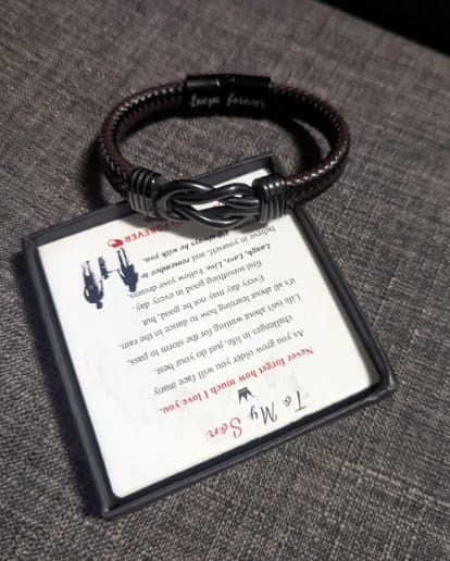 Customer photo review of Birthday Gift for Men | Bracelet with Milestone Year Card