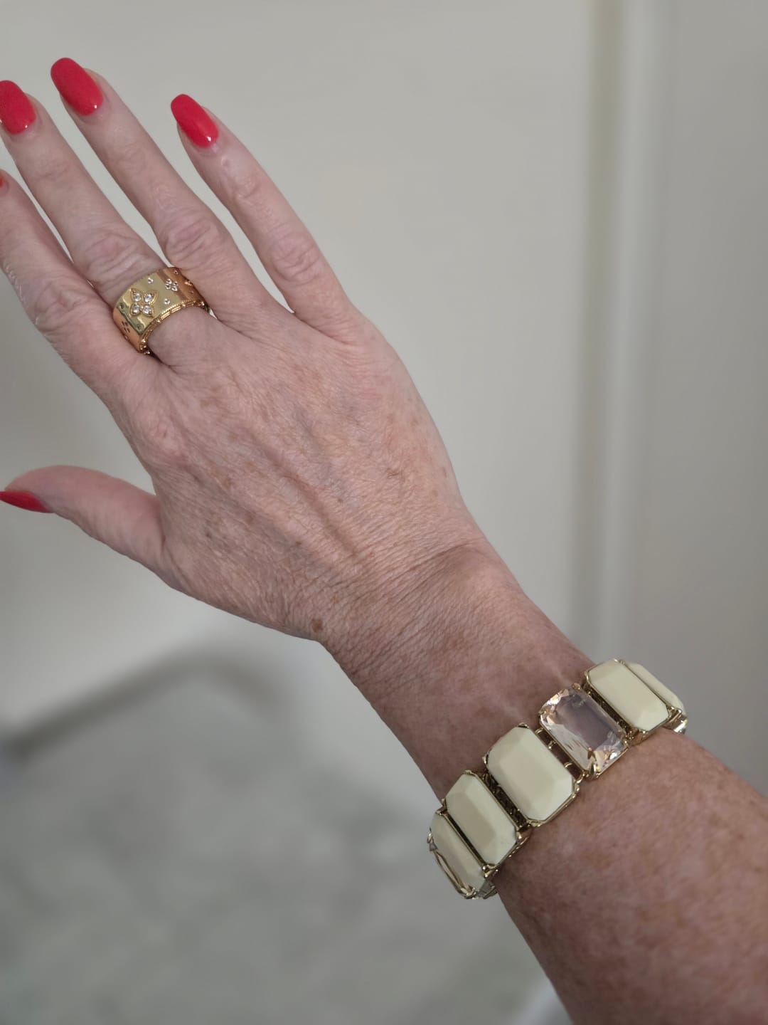 Customer photo review of HEIDI DAUS® “French Riviera” Crystal & French Resin Art Deco Link Bracelet (3 Colorways)
