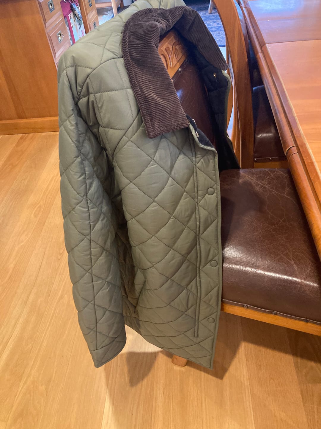 Customer photo review of Daisy Quilted Jacket - Olive Green