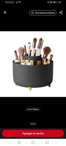 Customer photo review of Rotating Makeup Storage – 360° Desktop Cosmetic Organizer