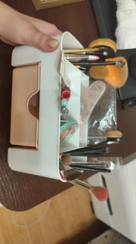 Customer photo review of Makeup Organizer with Drawer – Acrylic Brush and Lipstick Holder