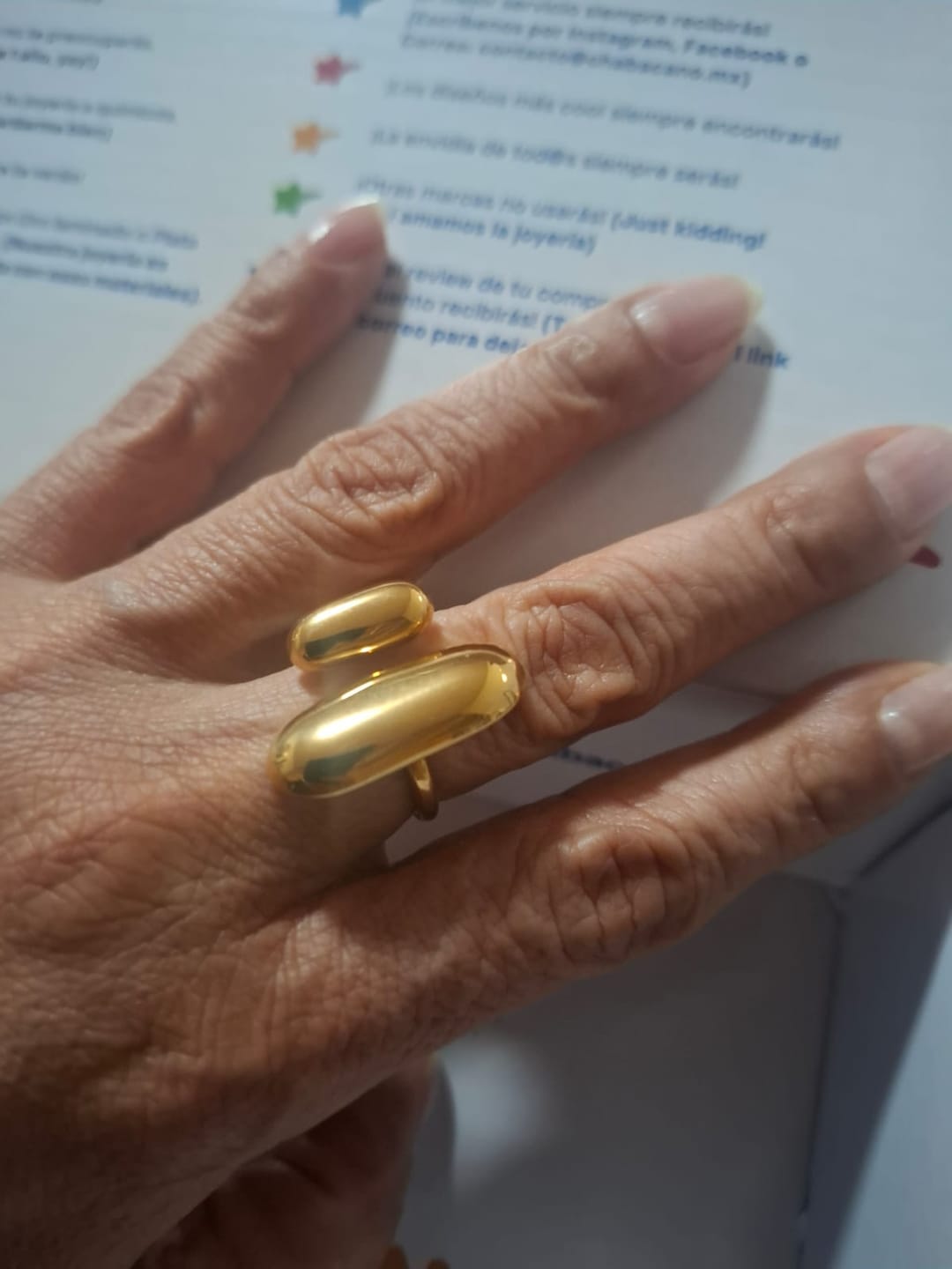Customer photo review of Anillo Ajustable Celina
