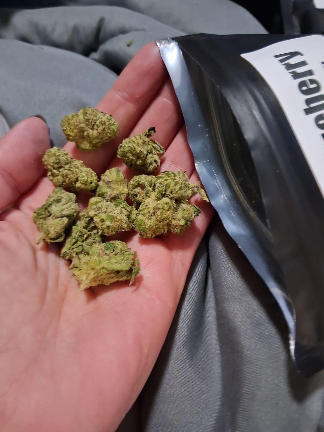 Customer photo review of Blueberry Smalls THCA Flower (Exotic)