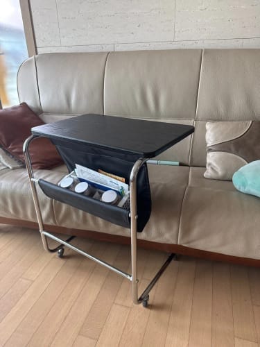 Customer photo review of Versatile Side Table – Wood Cart for Wine Racks & Books
