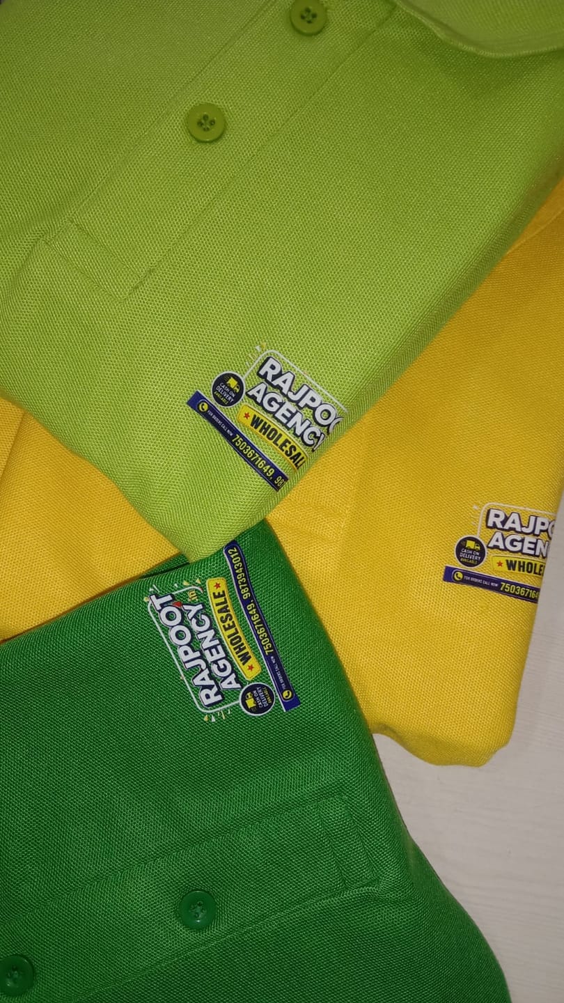 Customer photo review of Customized Polo T-Shirt With Your Company Logo | Order Logo Printed Tees | PrintMine.in